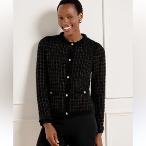 Talbots Chenille Wool Knit Sweater Blazer